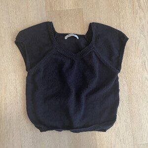 8 seconds | cropped short sleeve pullover in navy, size small